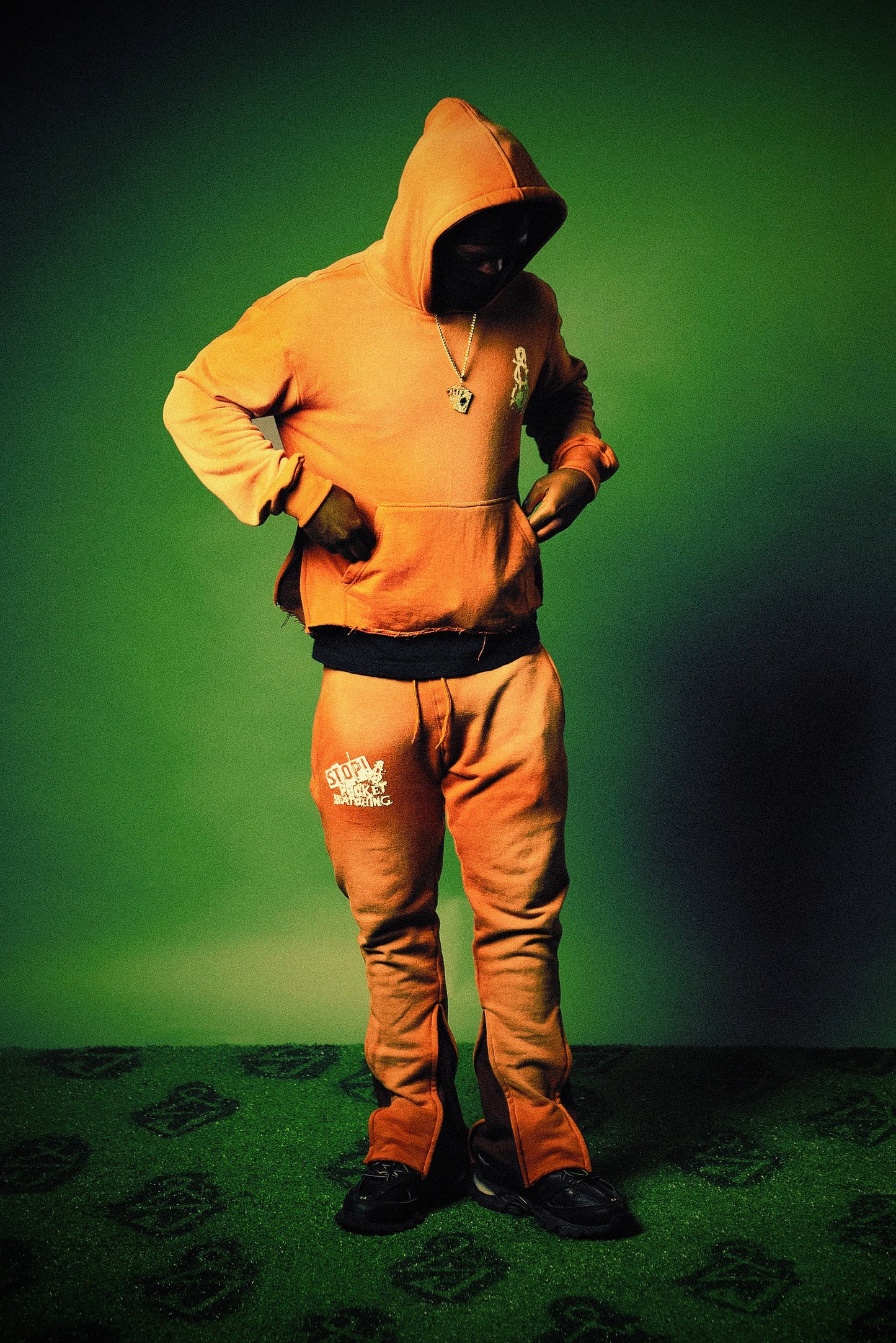 SPW brown adjustable flare sweats