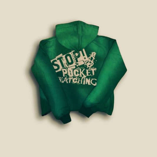 SPW green cropped flare hoodie