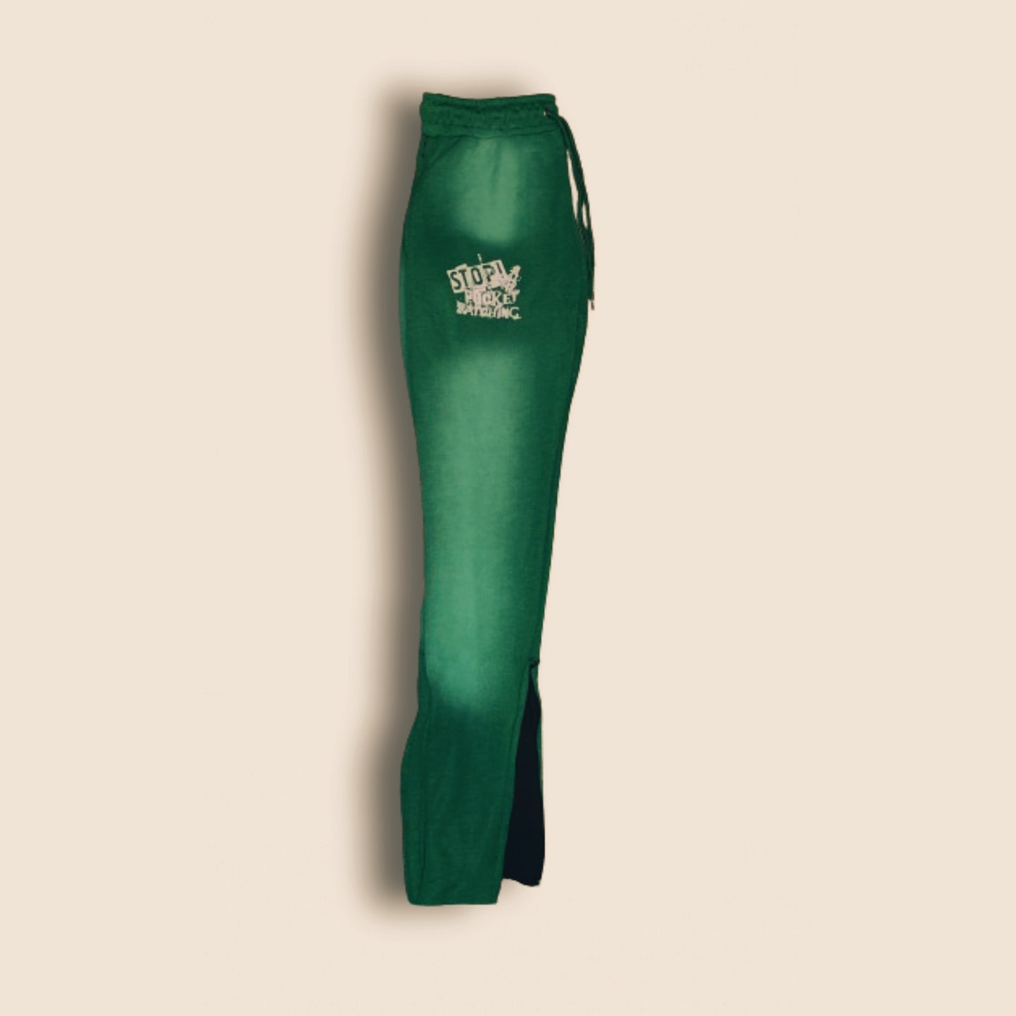 SPW green adjustable flare sweats